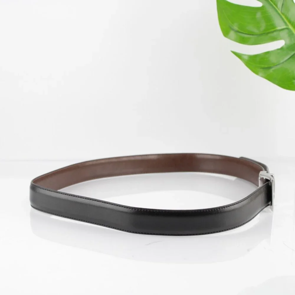 Chaps Mens Dress Belt Size 36 Reversible‎ Black Brown Business Casual 1 1/4 Inch